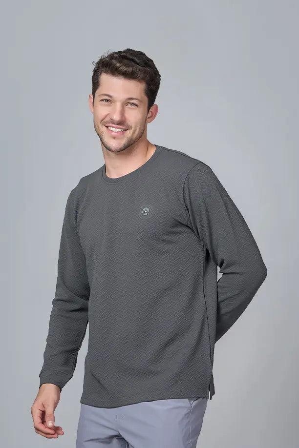 Men Regular Fit Full Sleeve T-Shirt with WAVE