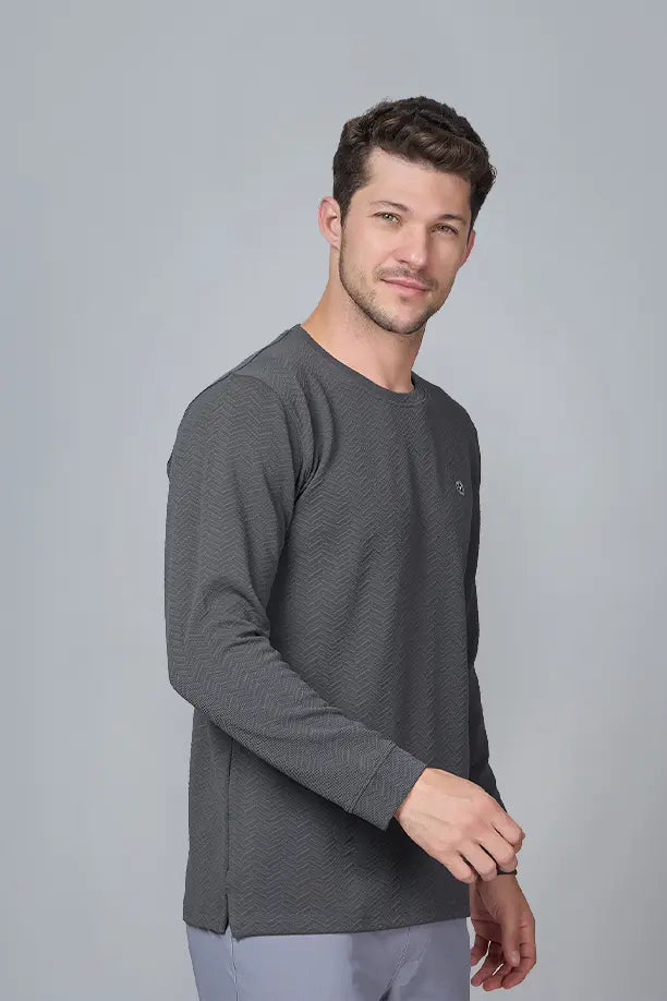 WAVE FULL SLEEVE TSHIRT- GREY