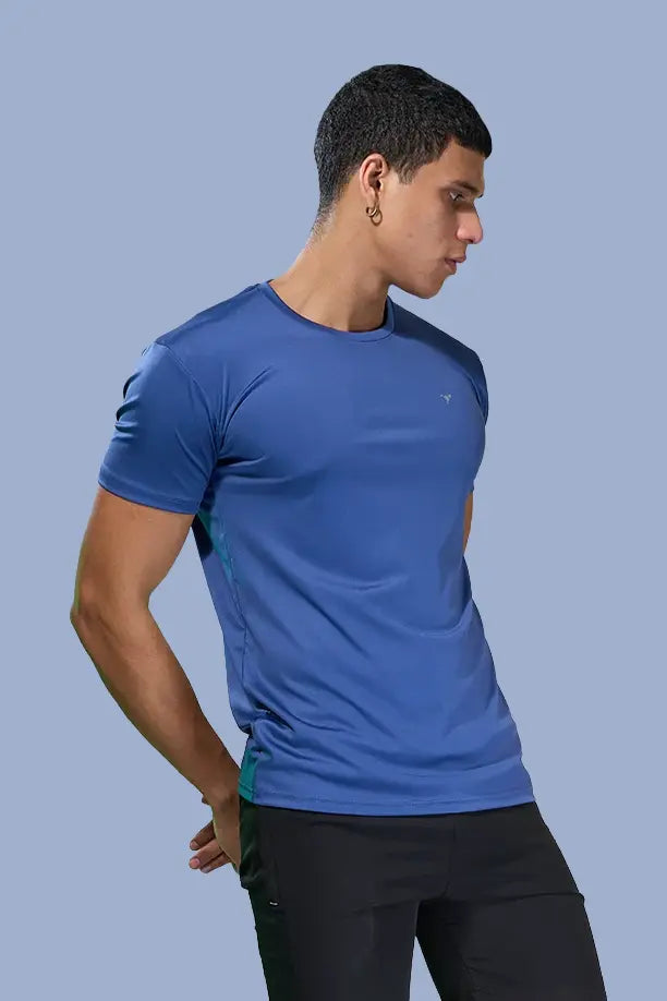 BUTTER LYCRA R-NECK T-SHIRT - BLUE