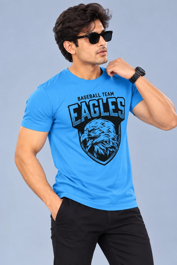 Men Printed Regular Fit Round Neck T-Shirt