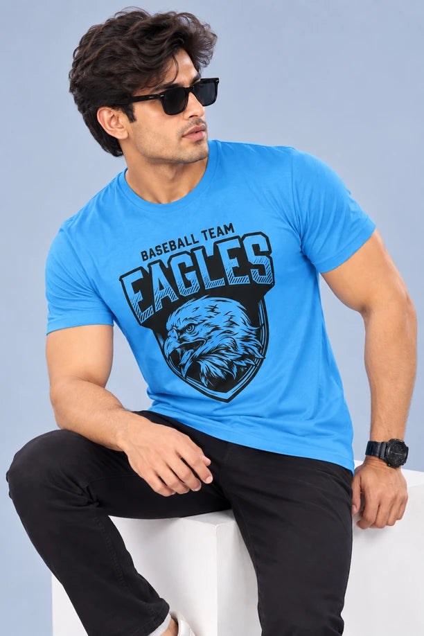 Men Printed Regular Fit Round Neck T-Shirt