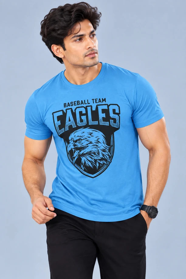Men Printed Regular Fit Round Neck T-Shirt