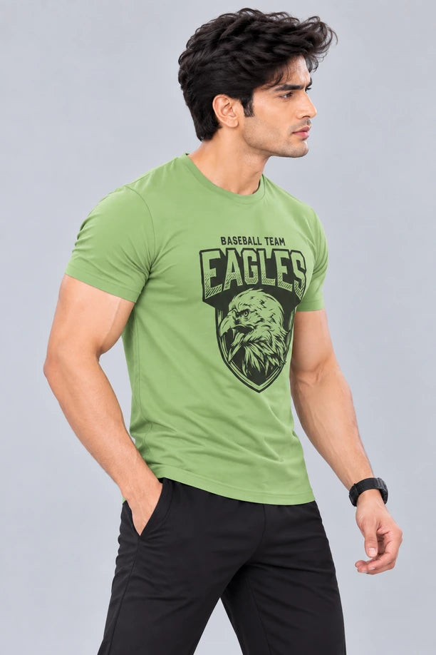 Men Printed Regular Fit Round Neck T-Shirt