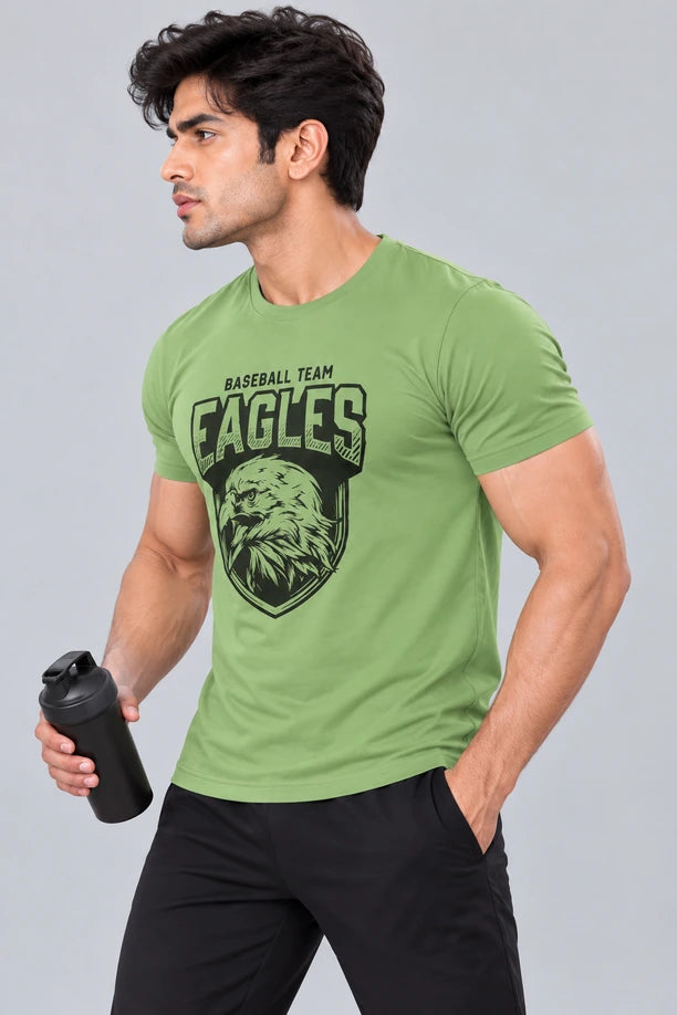 Men Printed Regular Fit Round Neck T-Shirt