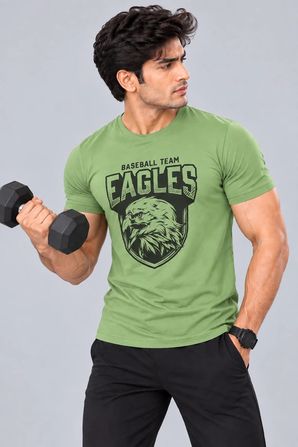 Men Printed Regular Fit Round Neck T-Shirt