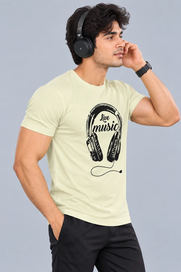 Men Printed Regular Fit Round Neck T-Shirt