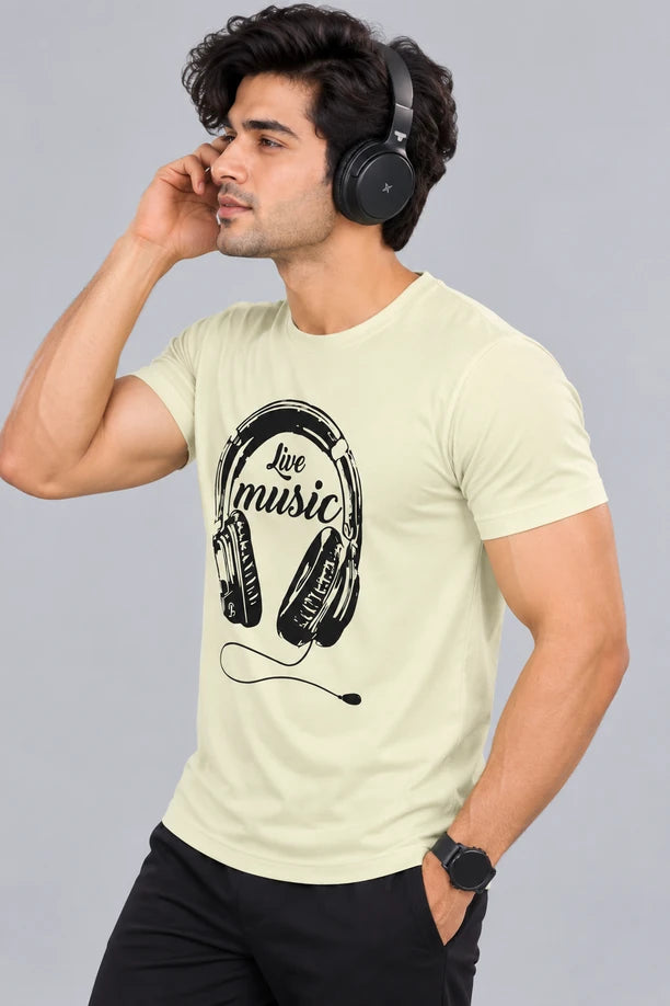 Men Printed Regular Fit Round Neck T-Shirt