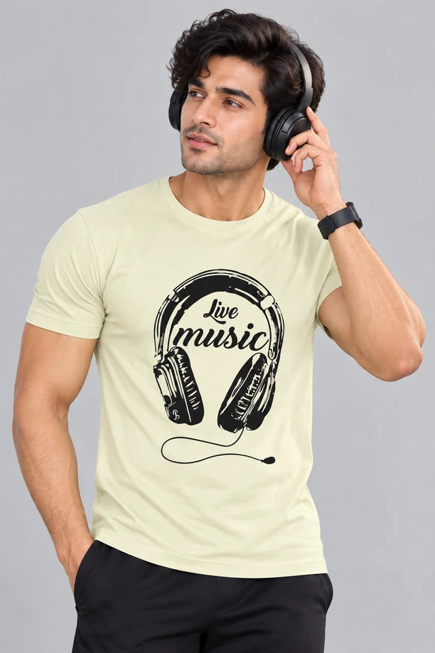 Men Printed Regular Fit Round Neck T-Shirt
