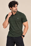 Men Striped Comfort Fit Polo T-shirt with CRAZY
