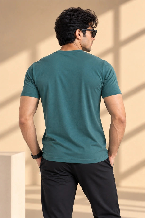 Men Slim Fit Crew Neck Tee