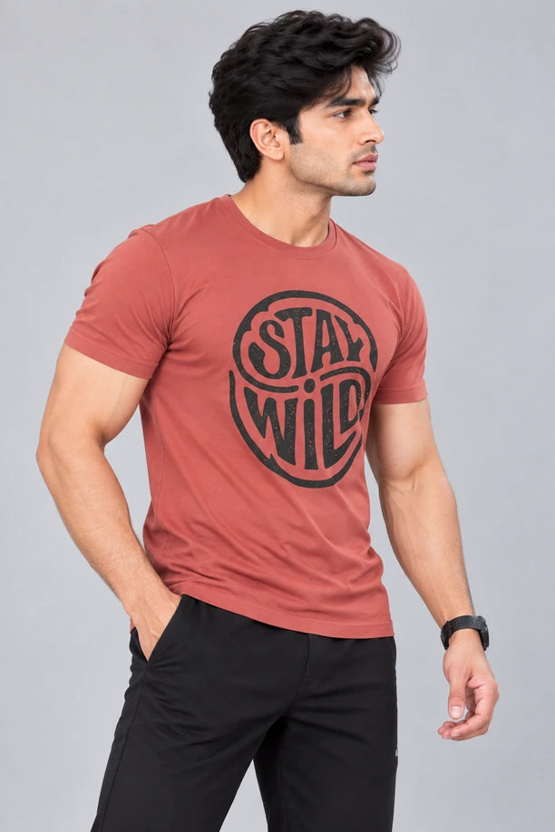 Men Printed Regular Fit Round Neck T-Shirt