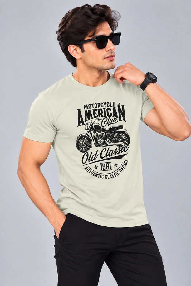 Men Printed Regular Fit Round Neck T-Shirt