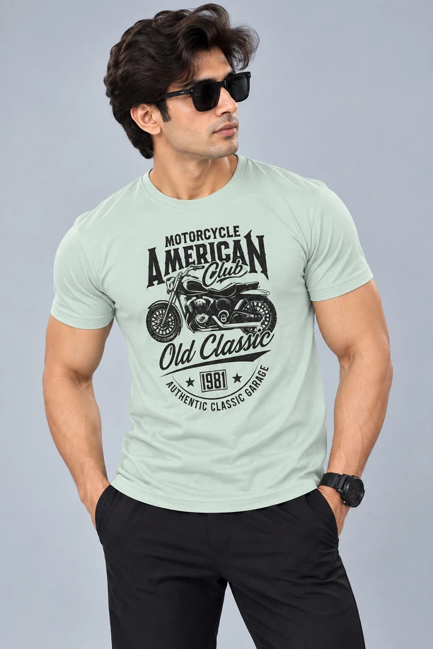 Men Printed Regular Fit Round Neck T-Shirt
