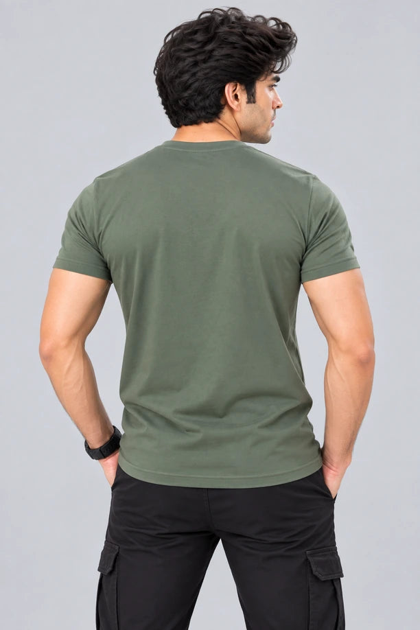 Men Printed Regular Fit Round Neck T-Shirt