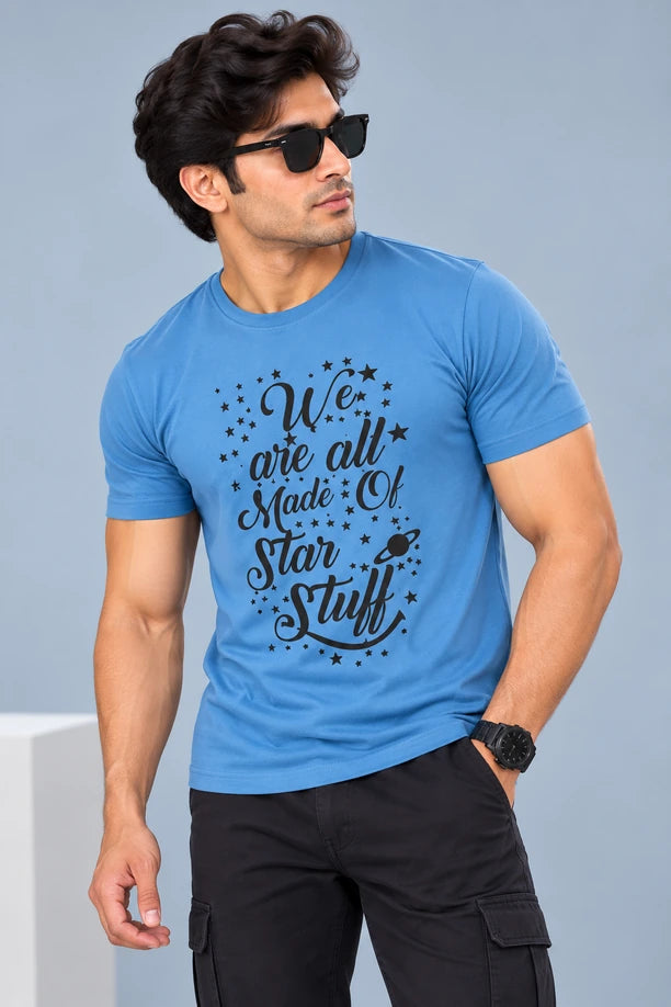 Men Printed Regular Fit Round Neck T-Shirt