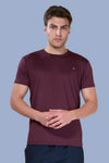 BUTTER LYCRA R-NECK T-SHIRT - MAROON
