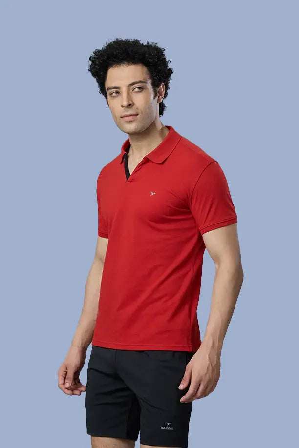Men Slim Fit Polo T-Shirt with MATTY