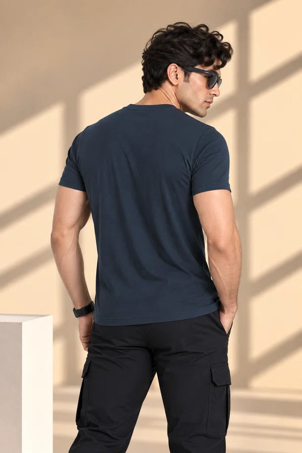 Men Slim Fit Crew Neck Tee
