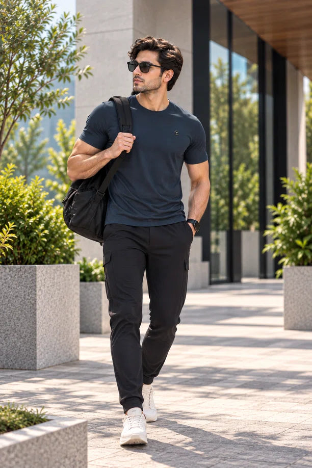 Men Slim Fit Crew Neck Tee