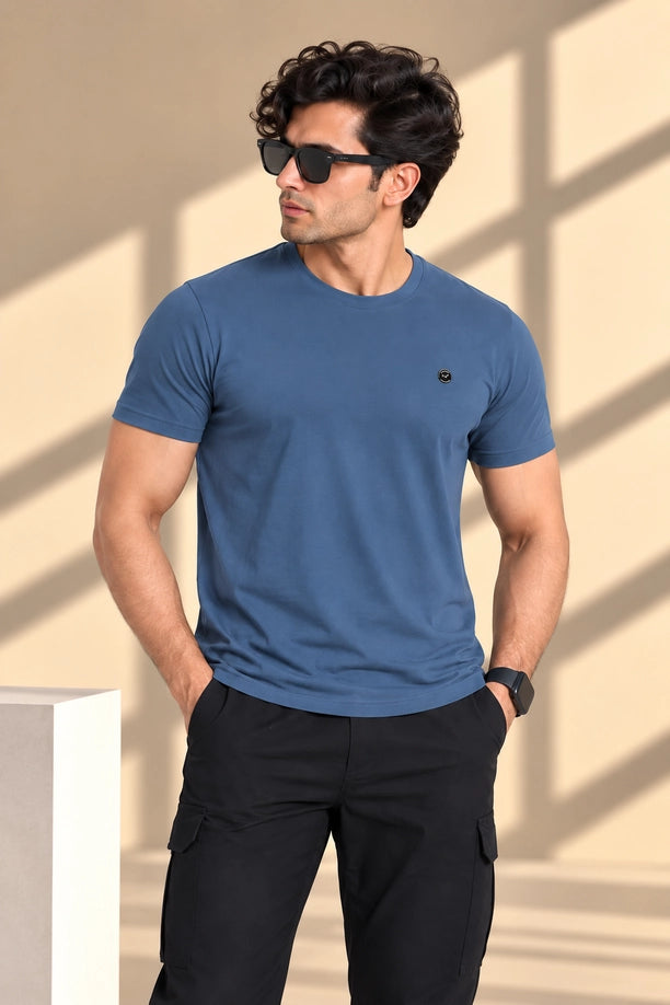 Men Slim Fit Crew Neck Tee