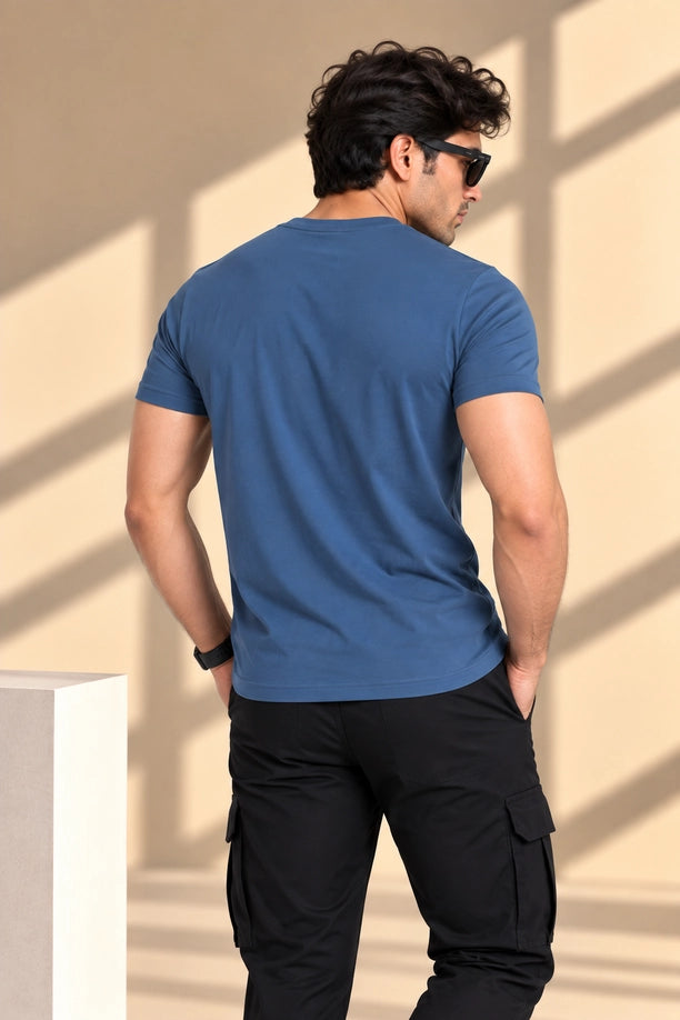 Men Slim Fit Crew Neck Tee