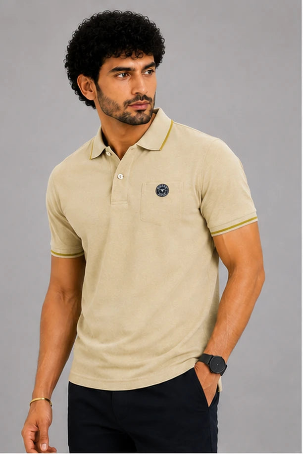 CLASSIC COTTON T-SHIRT- CAMEL