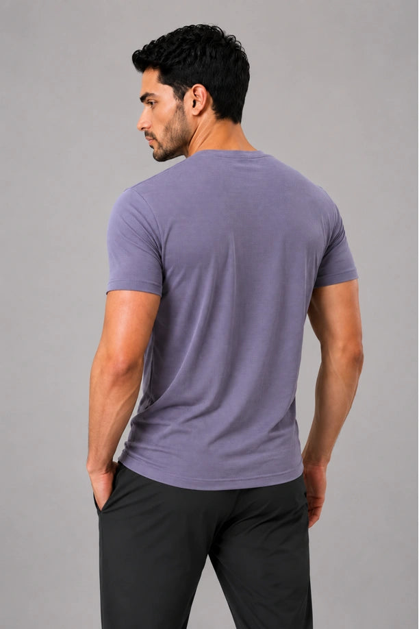 MILANGE ROUND NECK TEE | PURPLE
