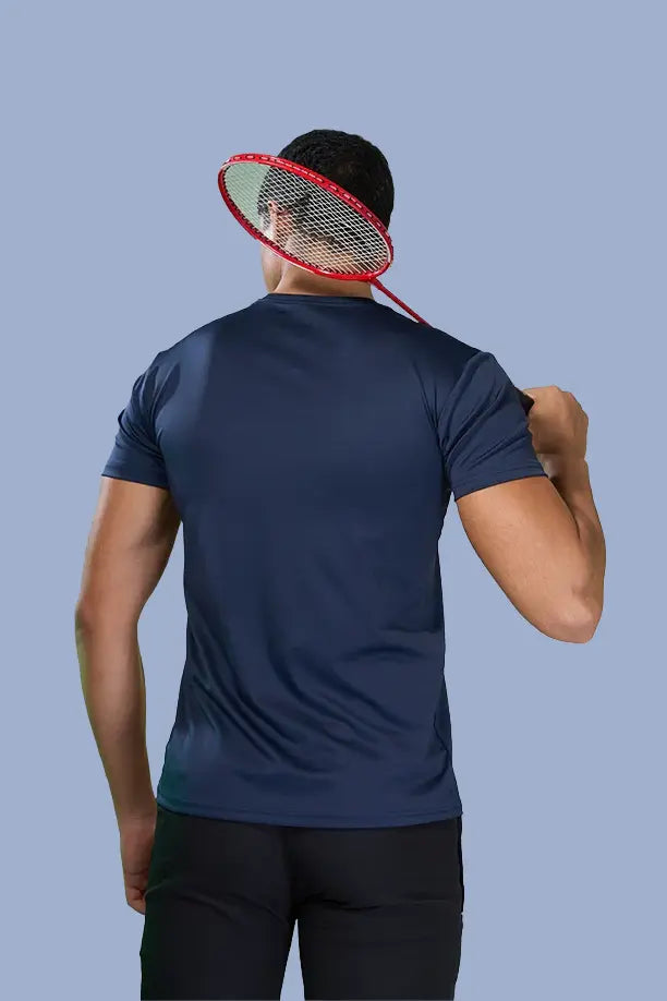 BUTTER LYCRA R-NECK T-SHIRT - NAVY BLUE