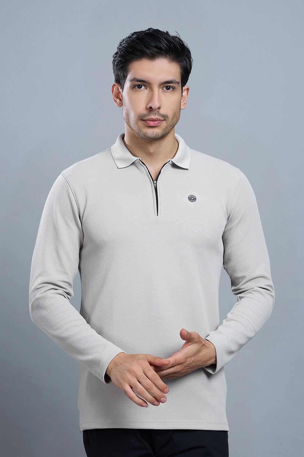 TANGY FULL SLEEVE TSHIRT - LIGHT GREY