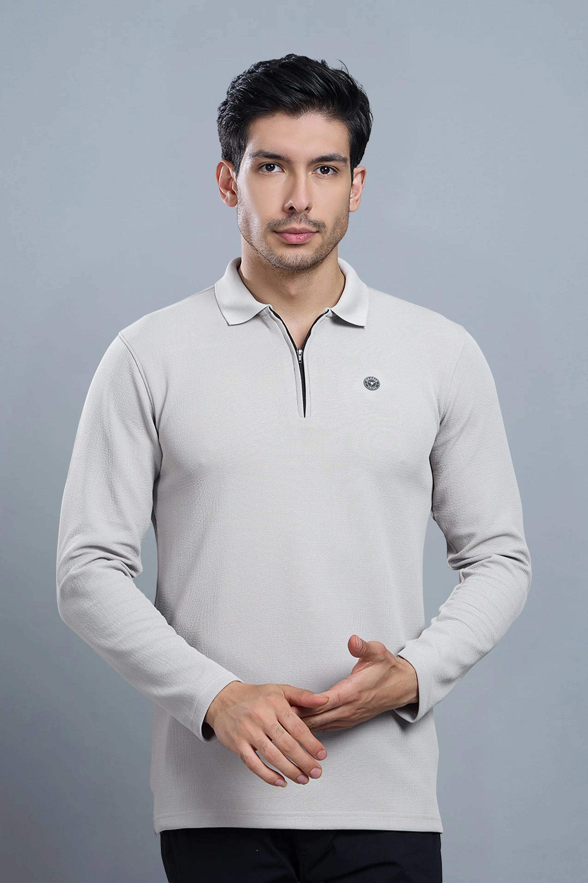 TANGY FULL SLEEVE TSHIRT - LIGHT GREY