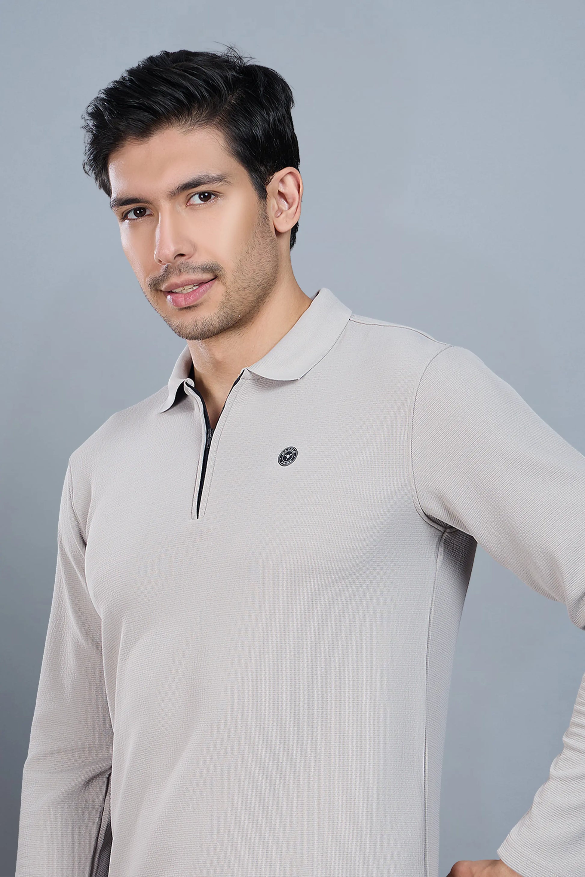 TANGY FULL SLEEVE TSHIRT - LIGHT GREY