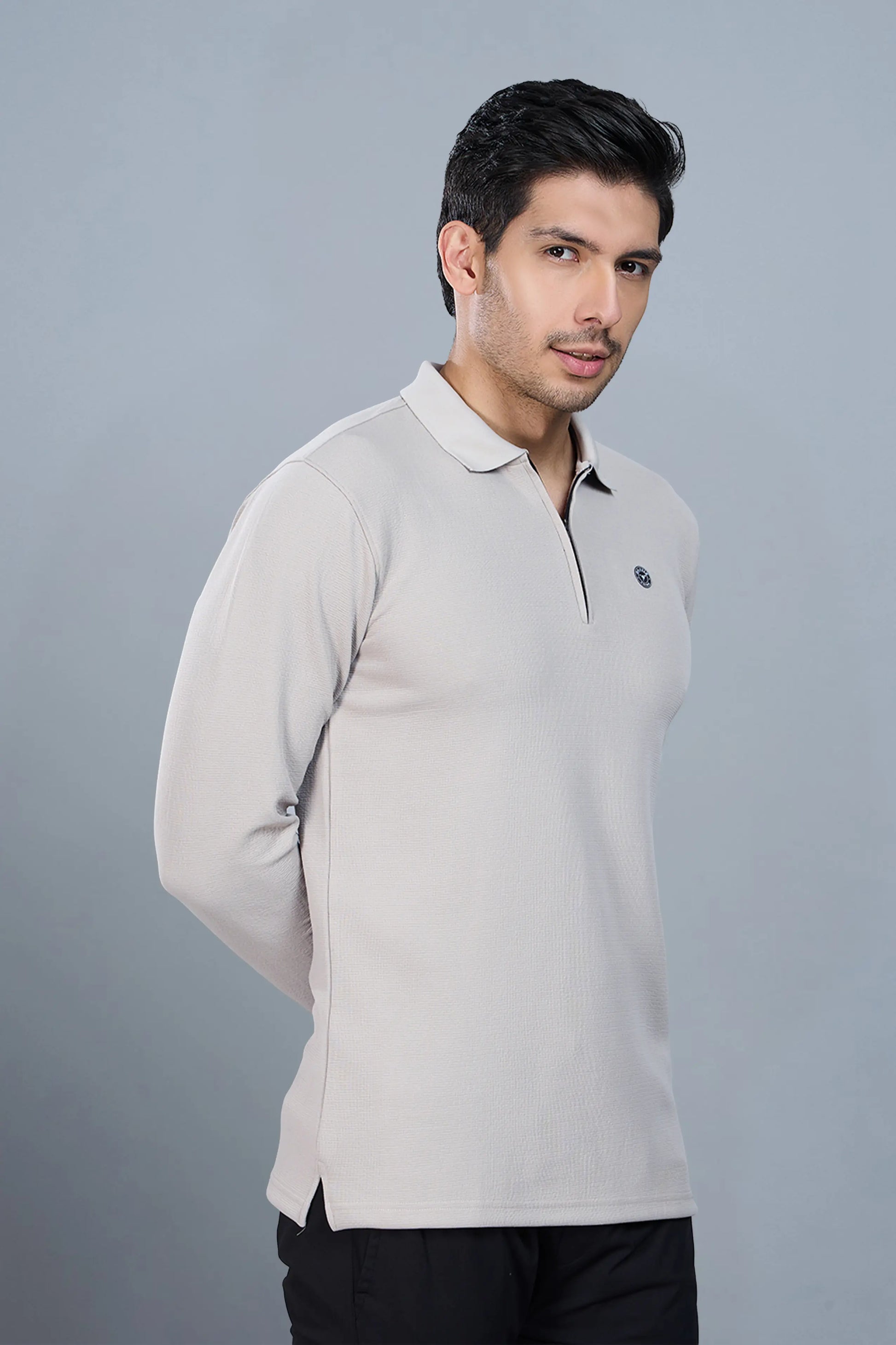 TANGY FULL SLEEVE TSHIRT - LIGHT GREY