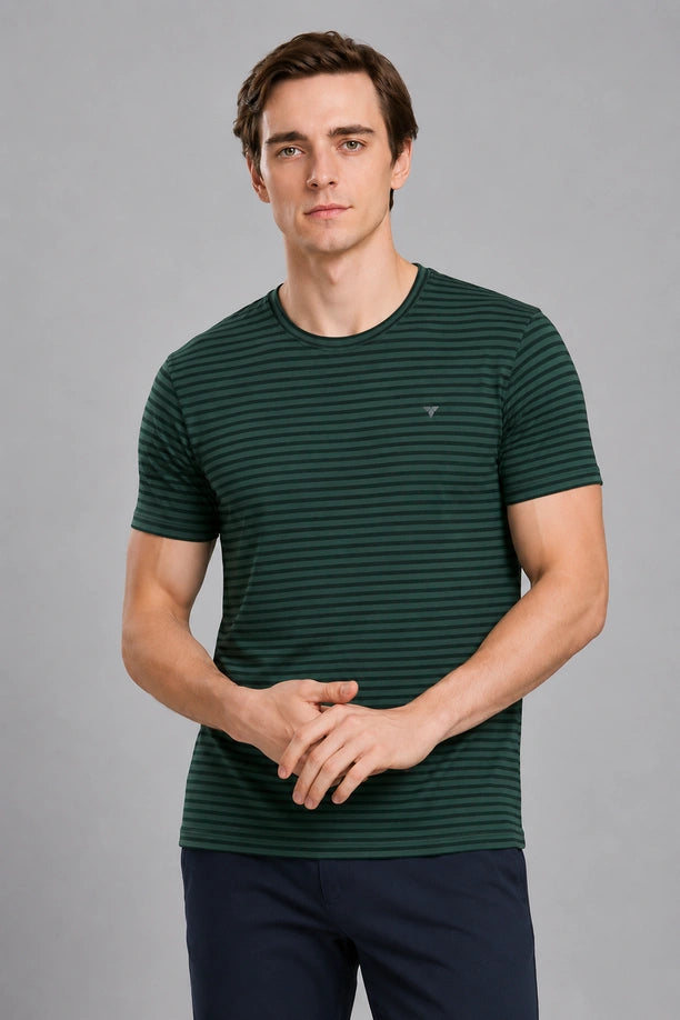 JOLLY ROUND NECK T SHIRT | BOTTLE GREEN