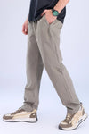 Men Solid Regular Fit Track Pants with Action