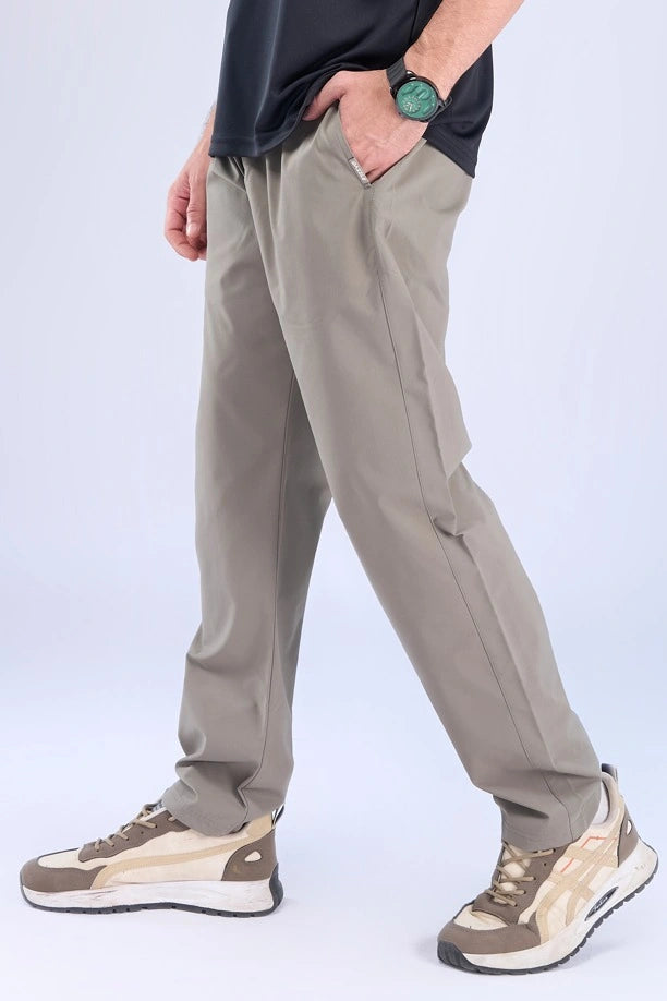 Men Solid Regular Fit Track Pants with Action