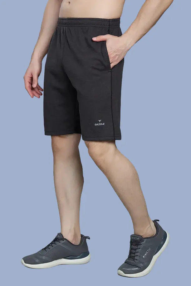 LONG SHORT PLAIN PC SPCL - MELANGE BLACK