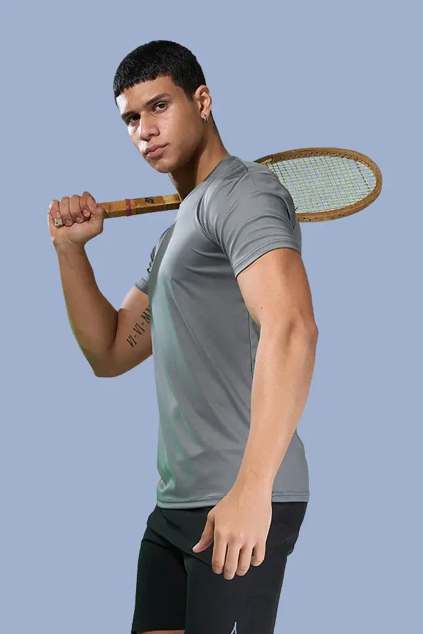 BUTTER LYCRA R-NECK T-SHIRT - ZACHO GREY