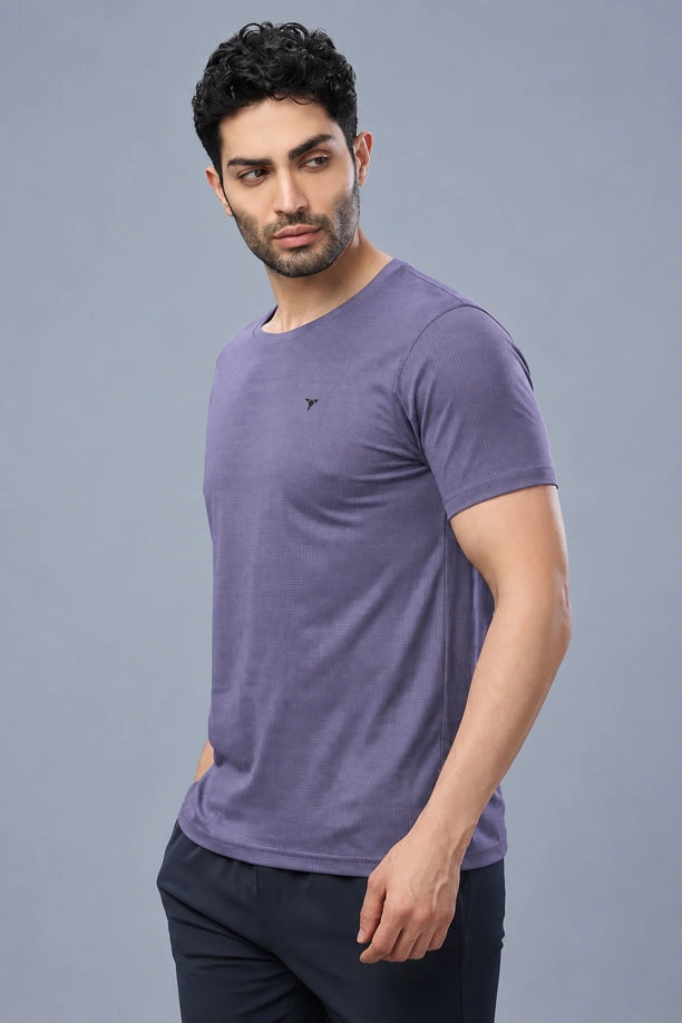 MILANGE ROUND NECK TEE | PURPLE