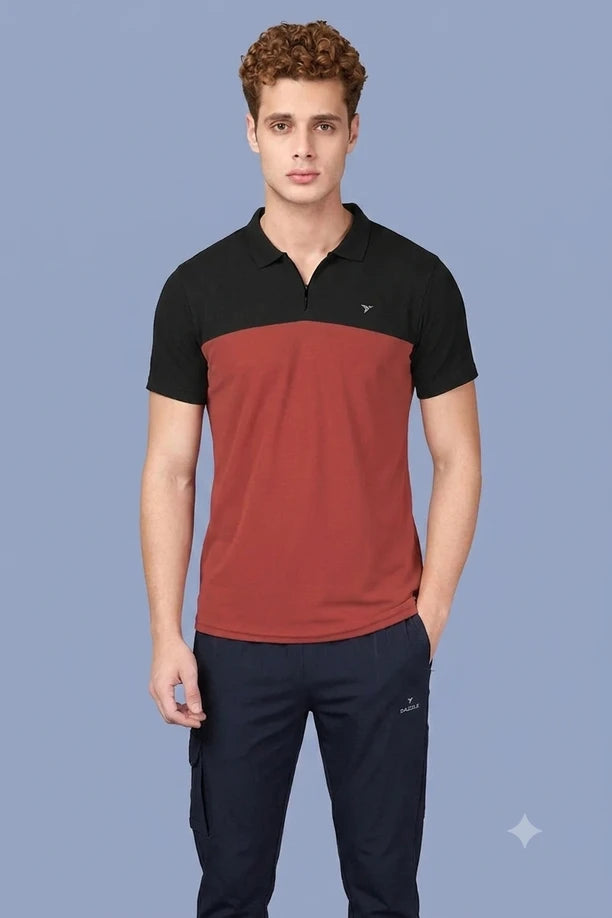 SPRING T SHIRT - BLACK BRICKRED