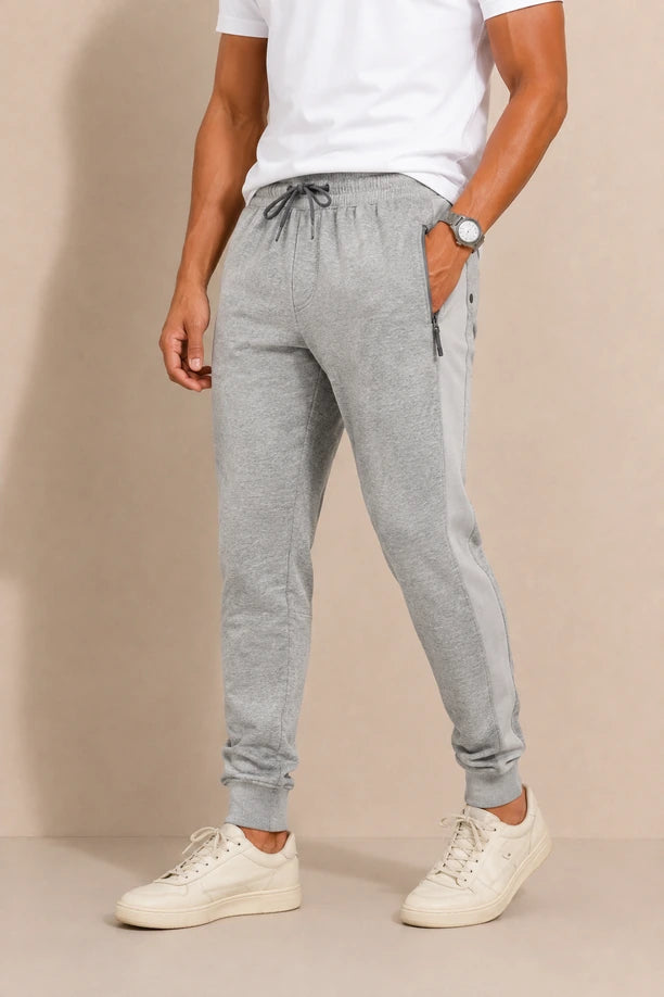 Men Cotton Zip Pocket Joggers with DRI FIT