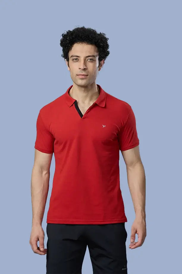 Men Slim Fit Polo T-Shirt with MATTY