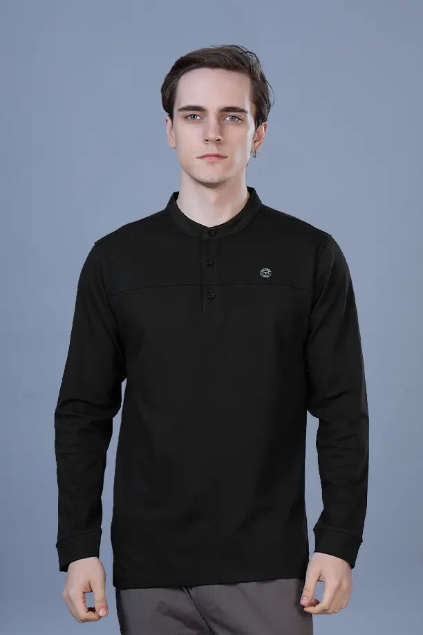 ATLAS FULL SLEEVES T-SHIRT - BLACK