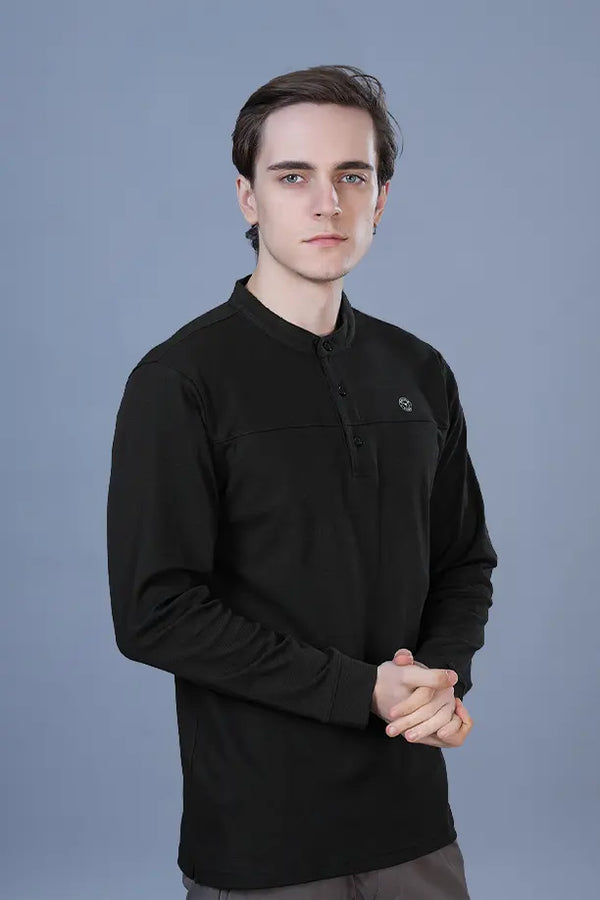 ATLAS FULL SLEEVES T-SHIRT - BLACK