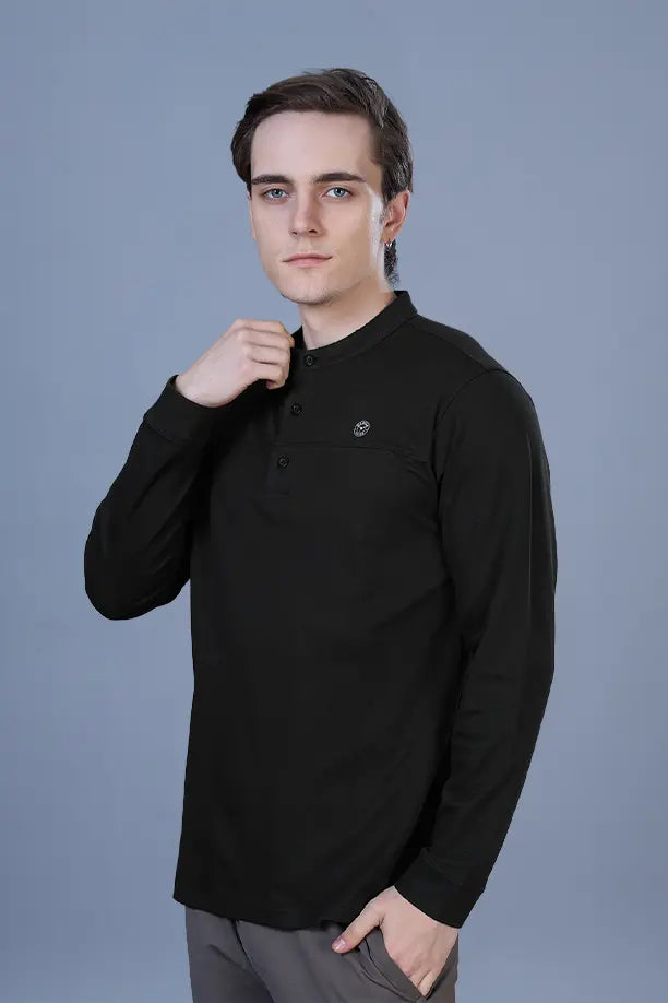 ATLAS FULL SLEEVES T-SHIRT - BLACK