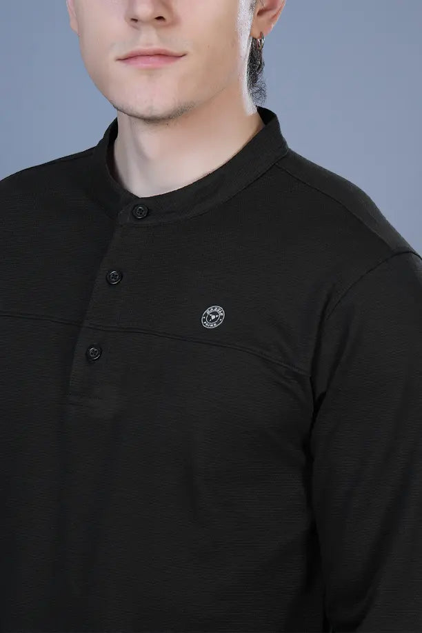 ATLAS FULL SLEEVES T-SHIRT - BLACK