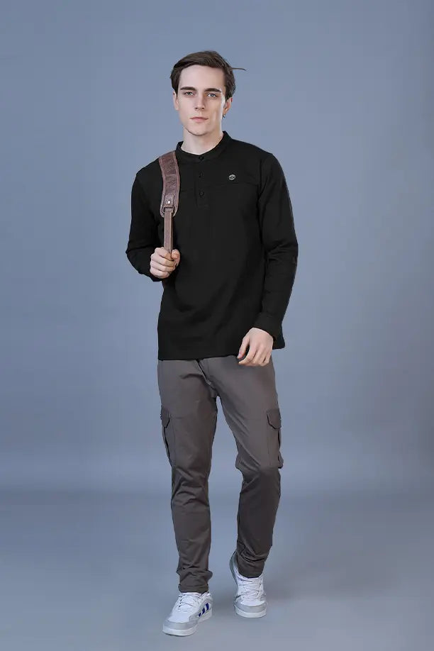 ATLAS FULL SLEEVES T-SHIRT - BLACK