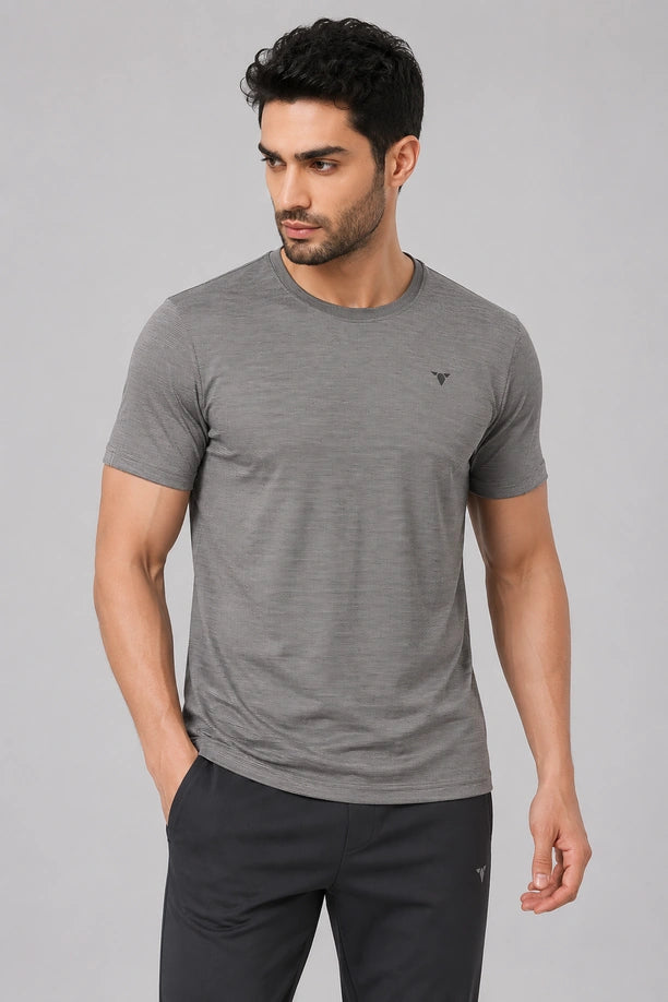 MILANGE ROUND NECK TEE | GREY