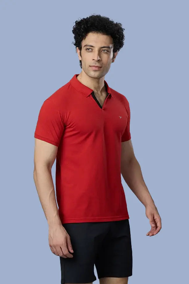 Men Slim Fit Polo T-Shirt with MATTY