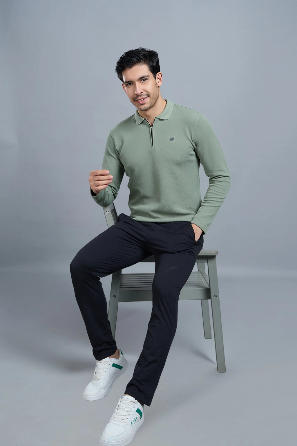 TANGY FULL SLEEVE TSHIRT - DUSTY OLIVE