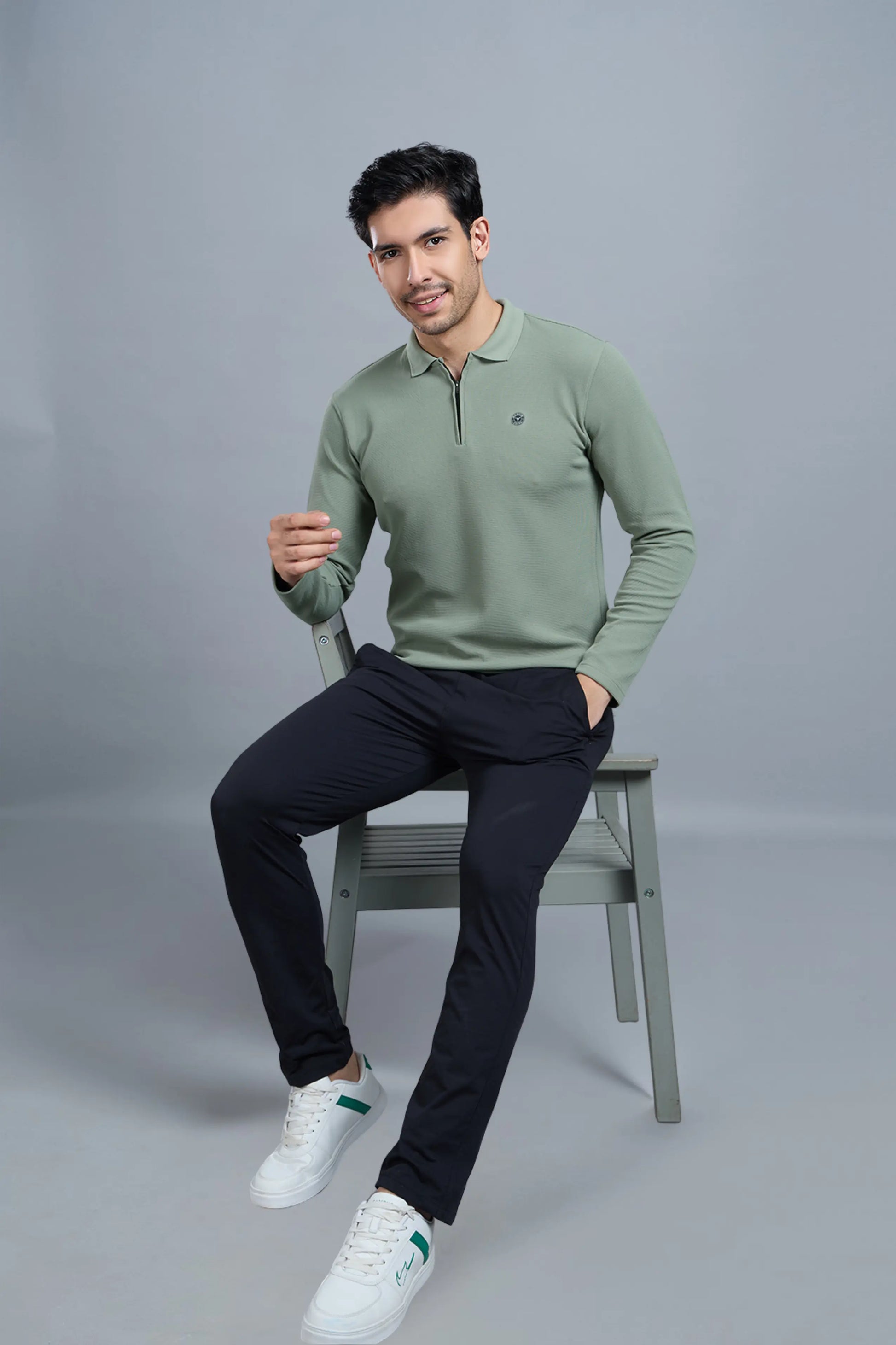 TANGY FULL SLEEVE TSHIRT - DUSTY OLIVE